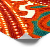 Malaysischer Batik: Schönes Kunstmuster. Poster (Ecke)