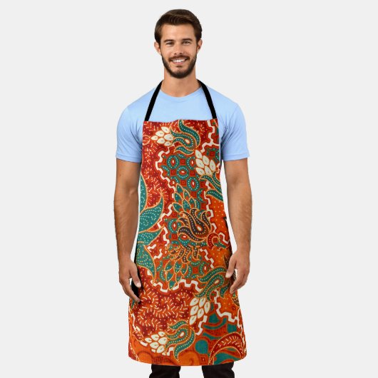 Malaysischer Batik: Schönes Kunstmuster. Schürze (Getragen)