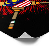 Malaysischer Cricket-Schläger und Ll-Flagge Malays Poster (Ecke)