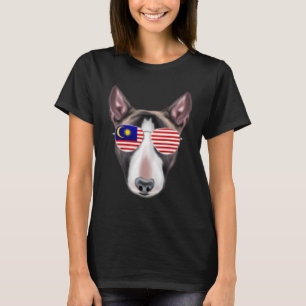Malaysischer Flaggen Miniature Bull Terrier Dog Ma T-Shirt