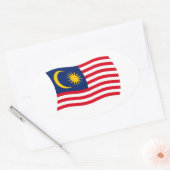 Malaysischer Flaggenaufkleber Ovaler Aufkleber (Umschlag)