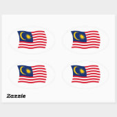 Malaysischer Flaggenaufkleber Ovaler Aufkleber (Blatt)