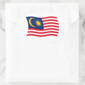 Malaysischer Flaggenaufkleber Ovaler Aufkleber (Tasche)