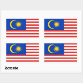 Malaysischer Flaggenaufkleber Rechteckiger Aufkleber (Blatt)
