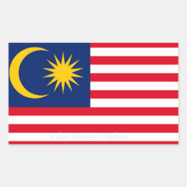 Malaysischer Flaggenaufkleber Rechteckiger Aufkleber
