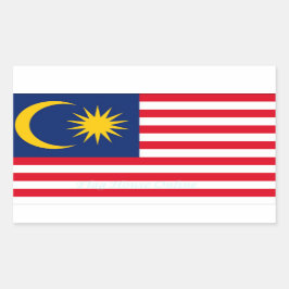 Malaysischer Flaggenaufkleber Rechteckiger Aufkleber