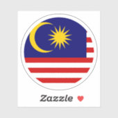 Malaysischer Flaggenrundkleber Aufkleber (Blatt)