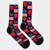 Malaysischer Flaggenstaat Herzmuster Spaß Malaysis Socken (Rechts)