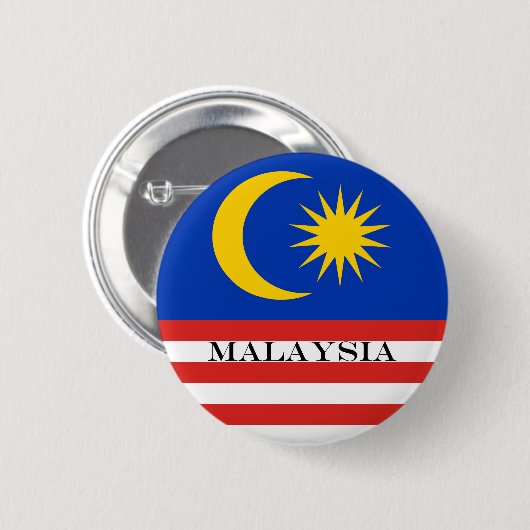 Malaysischer Malay Flagge Jalur Gemilang Button (Vorne & Hinten)