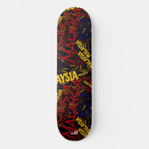 Malaysischer Nationalstolz Wordcloud Skateboard
