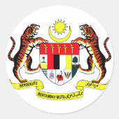 Malaysischer Offizieller Wappenschild Runder Aufkleber (Vorderseite)