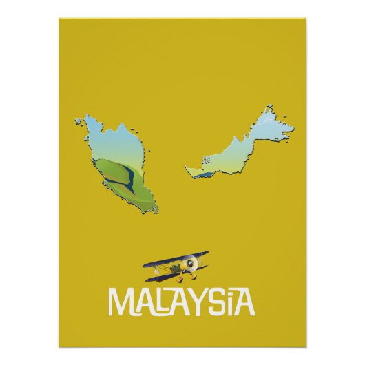 Malaysischer Reiseplan Poster (Vorderseite)