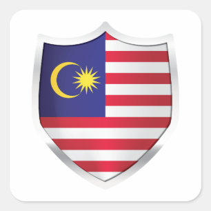 Malaysischer Silberschild Quadratischer Aufkleber