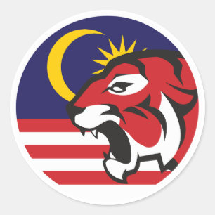Malaysischer Tiger malaysischer Nationaltier Runder Aufkleber