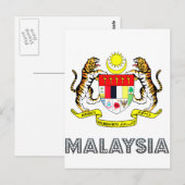 malaysisches Emblem Postkarte (Vorne/Hinten)