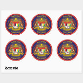 Malaysisches Erbe-Emblem Runder Aufkleber (Blatt)