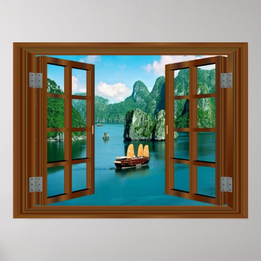 Malaysisches Sailboat 🍂 Fake Fensterrahmen Poster (Vorne)