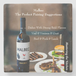 Malbec Wein-Paarungsführer/Meisterung der Küche Steinuntersetzer
