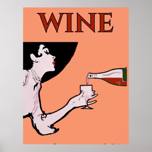 Malbec-Wein Vintage Lady Poster (Vorne)
