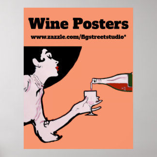 Malbec Wine Vintag Lady Posters Poster