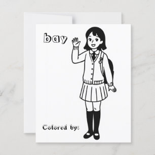 Malbuch für Kinder Anime-Schulmädchen