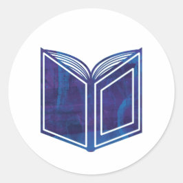 Malbuch für Lila und blaue Spritzer Runder Aufkleber