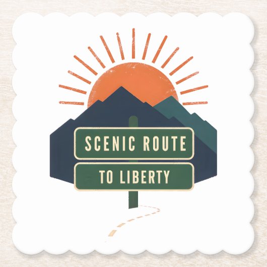 Malbuch-Route zum Liberty-Papieruntersetzer Untersetzer (Vorderseite)