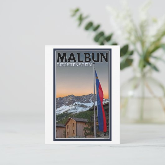 Malbun Flags Postkarte (Stehend Vorderseite)