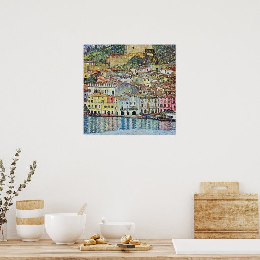 Malcena im Gardasee von Gustav Klimt Poster (Küche)
