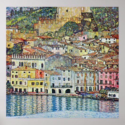 Malcena im Gardasee von Gustav Klimt Poster (Vorne)