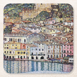 Malcesine am Gardasee, Gustav Klimt Rechteckiger Pappuntersetzer