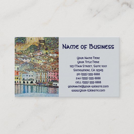 Malcesine am Gardasee, Gustav Klimt, Vintage Kunst Visitenkarte (Vorderseite)