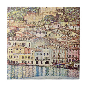Malcesine am Gardasee von Gustav Klimt Fliese