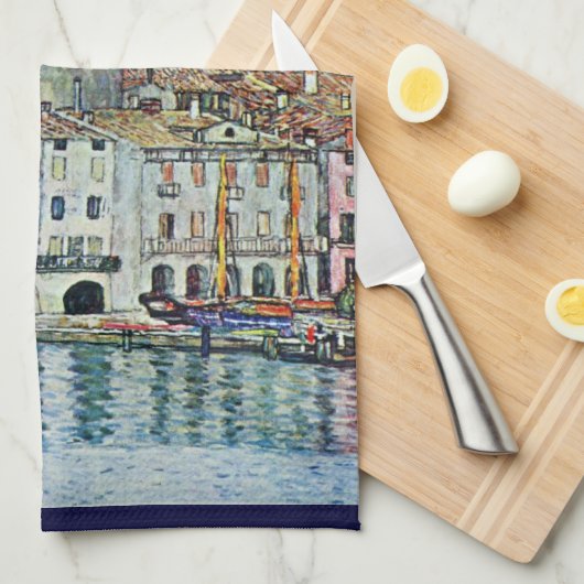 Malcesine am Gardasee Von Gustav Klimt Geschirrtuch (Viertel Falte)