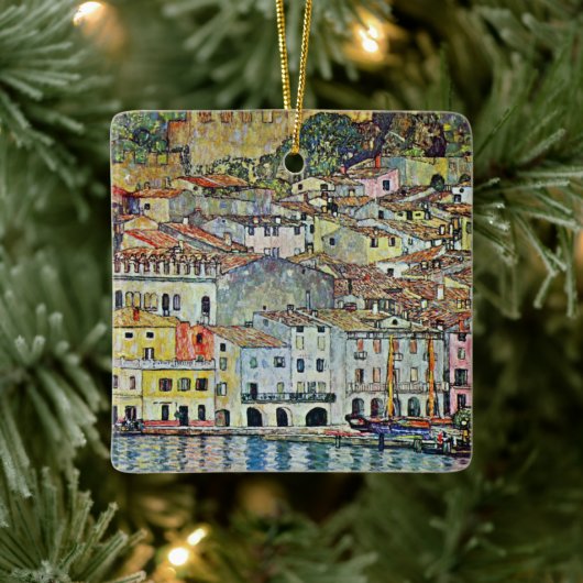 Malcesine am Gardasee Von Gustav Klimt Keramikornament (Baum)
