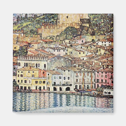 Malcesine am Gardasee von Gustav Klimt Magnet (Vorne)
