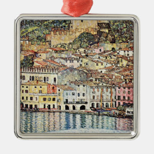 Malcesine am Gardasee von Gustav Klimt Ornament Aus Metall