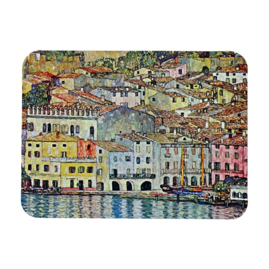 Malcesine auf See Garda durch Gustav Klimt Magnet (Horizontal)