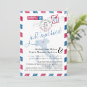 Malcesine Italy Airmail Post Wedding Reception Einladung (Stehend Vorderseite)