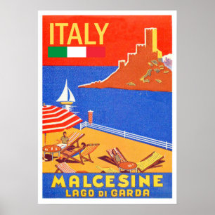 Malcesine Schloss, See Garda, Italien Poster