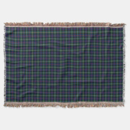Malcolm Clan Dark Blue und Green Scottish Tartan Decke