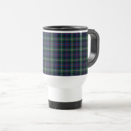 Malcolm Clan Dark Blue und Green Tartan Reisebecher