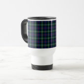 Malcolm Clan Dark Blue und Green Tartan Reisebecher (Vorderseite Links)