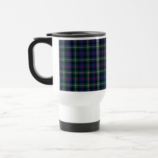 Malcolm Clan Dark Blue und Green Tartan Reisebecher (Links)