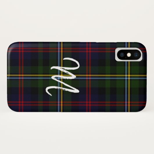 Malcolm mit Monogramm Tartan karierter iPhone X Case-Mate iPhone Hülle (Rückseite (Horizontal))