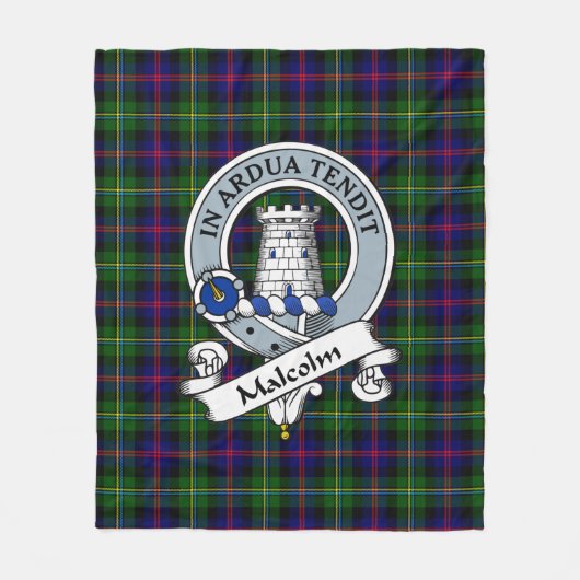 Malcolm Moderm Clan Abzeichen Tartan Kariert Fleecedecke (Vorderseite)