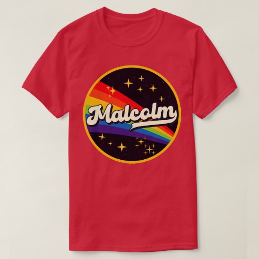 Malcolm Rainbow in Space Vintag Style T-Shirt (Design vorne)