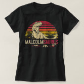 Malcolm Saurus Funny Personalisiert Dinosaur T Rex T-Shirt (Design vorne)