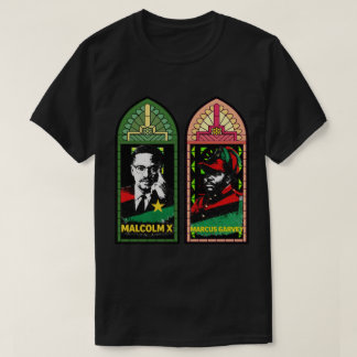 Malcolm X Marcus Garvey Panafrikanisches Bleiglasf T-Shirt