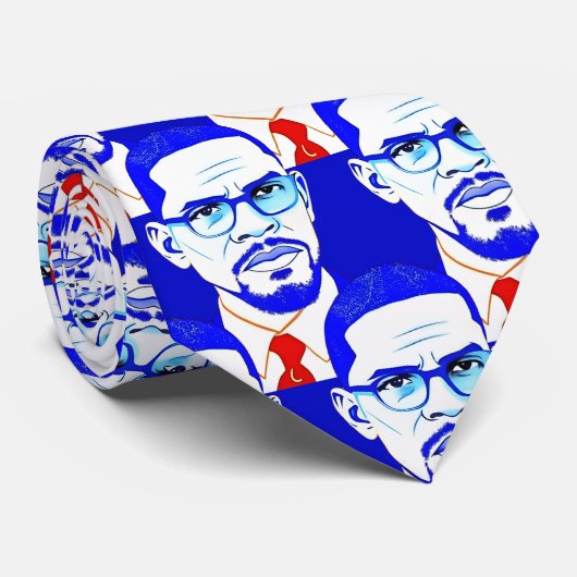 Malcom x Portrait - Grafik Krawatte (Gerollt)
